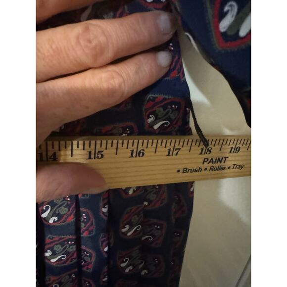 Vintage 80s Petite Plus Navy Polyester Pleated Shirt Dress - Picture 7 of 7